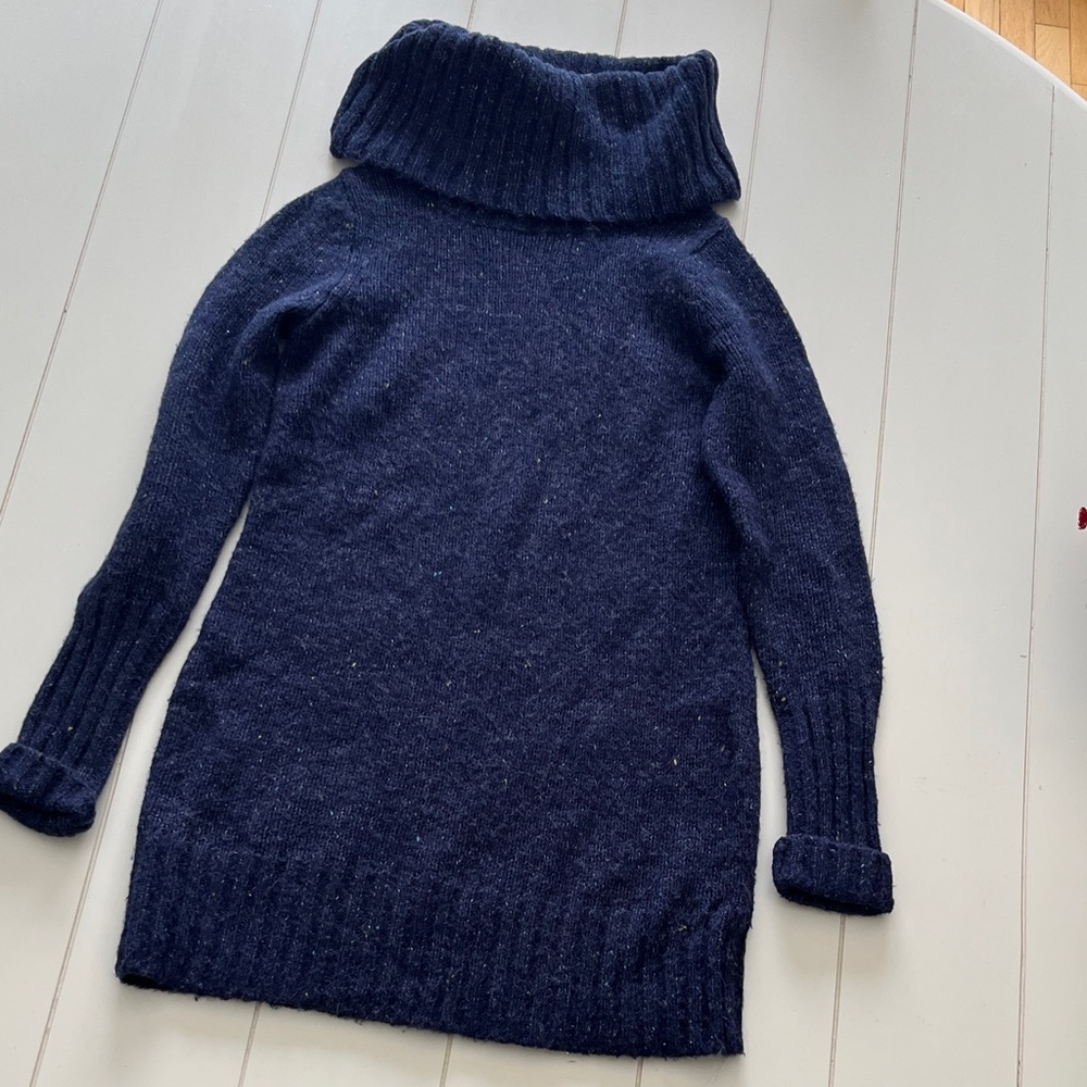 **2 for $20** Twik (Simon’s) Tunic Flecked Royal Blue Cowl Neck Sweater, Small